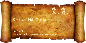Krisz Nándor névjegykártya