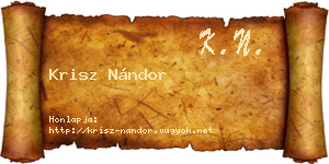 Krisz Nándor névjegykártya